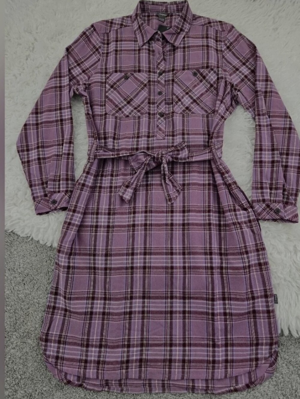 EDDIE BAUER NWT BELTED SOFT PLAID FLANNEL SHIRT DRESS SIZE XL